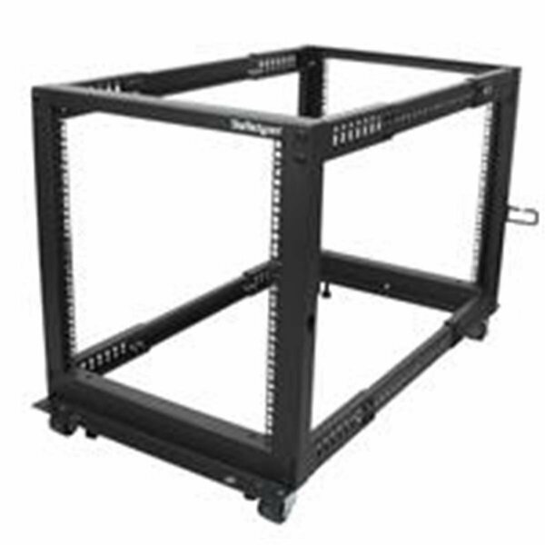 Dynamicfunction 12U Adjustable Depth Open Frame 4Post ServerRack Casters DY166232